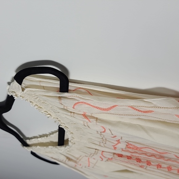 NORTH SHORE Cream Open Shoulder Cover Up with Orange Embroider Size S/M - Picture 9 of 16